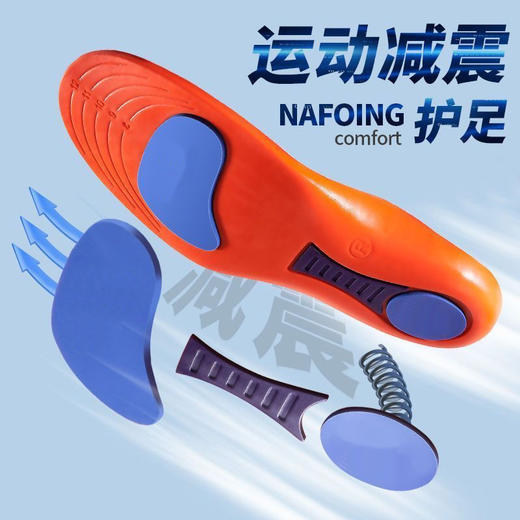 【专业运动鞋垫，减震有态度弹若悬浮】久站不累运动鞋垫高弹缓震足弓，深U型稳固后跟3D立体，护脚支撑跑步篮球透气吸汗防臭踩屎感QQ 商品图1