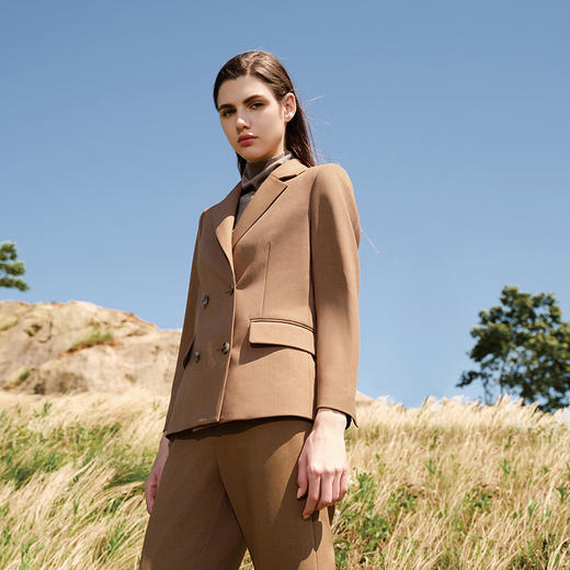 【双排扣小西装外套】24年早秋新款女士时尚通勤V领西装外套 商品图7