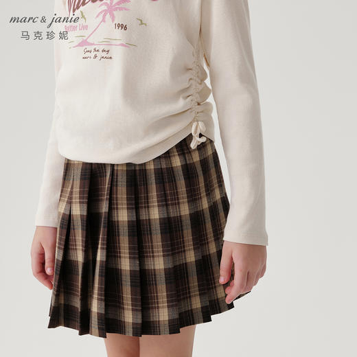 马克珍妮女童复古字母印花弹力长袖T恤儿童上衣秋装新款241275 商品图4