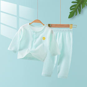 【轻薄透气 清凉一夏】新生儿无骨纯棉空调服套装男宝宝秋季提花家居服婴幼儿睡衣夏薄款