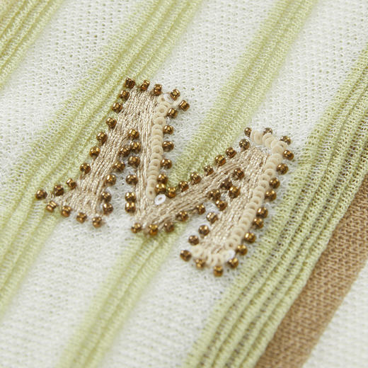 谜底针织马甲女2024秋新品文艺风彩条V领套头针织衫毛衫243MZ1260 商品图3