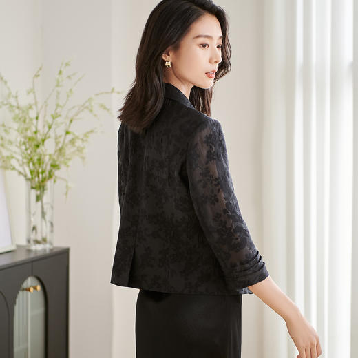 米思阳2026春季新款轻中式通勤赴宴气质西装设计感轻薄外套女3141 商品图2