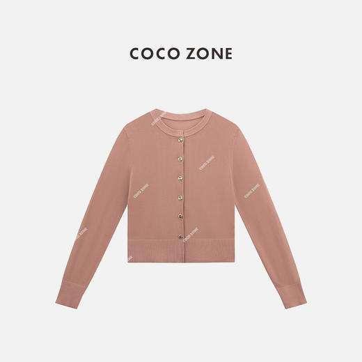 COCO ZONE "西柚开衫"纯色圆领单排扣针织衫上衣 CC1C1559 商品图0