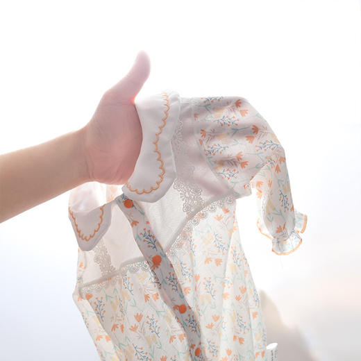 【小香花园系列连体哈衣】婴儿夏季衣服a类连体衣薄款夏装纯棉服装女宝宝长袖婴童装公主风 商品图2