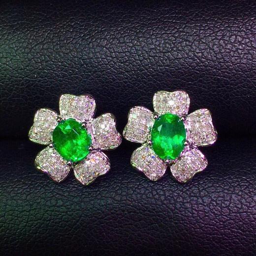 1.4ct 祖母绿耳钉 商品图5