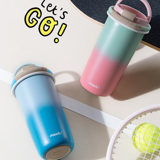 mosh！保温杯 拎拎杯吸管拿铁咖啡大容量随行水杯保冷700ml 商品图2