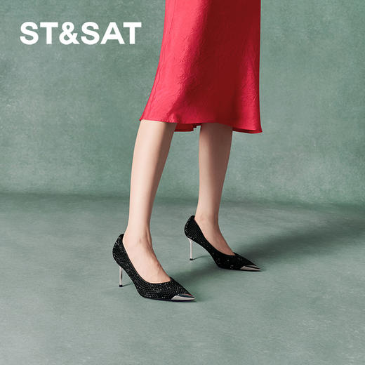 星期六精致闪钻优雅尖头细高跟SSC3111098 商品图6