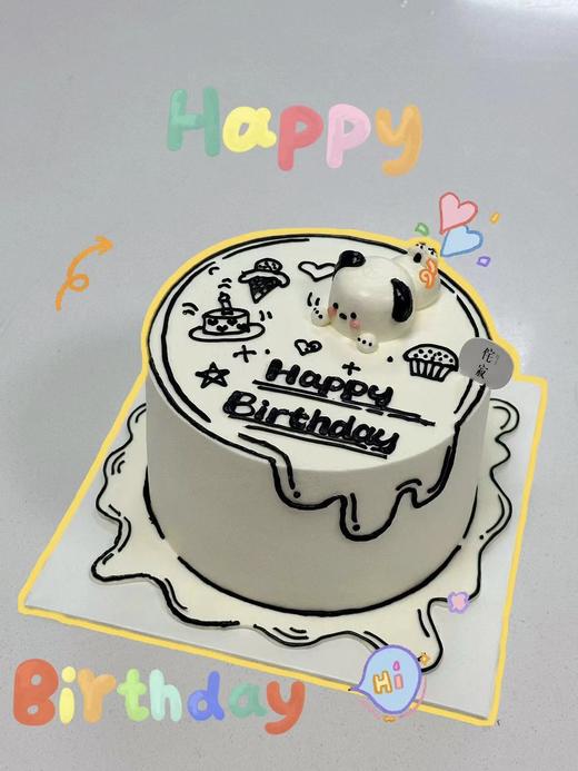 【客定】漫画风小狗蛋糕0012 商品图0