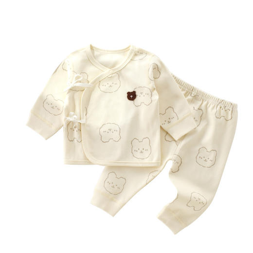 【新生婴儿分体套装】纯棉宝宝秋衣秋裤初生儿和尚满月服四季睡衣无骨 商品图4