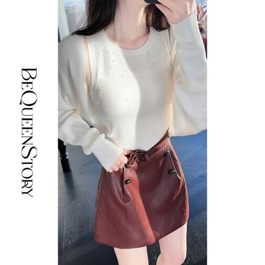 【大货，不退不换】  【碎钻探戈】手工渐变烫钻圆领修身带胸垫打底背心 商品图0