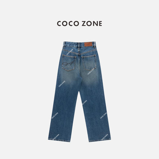 COCO ZONE 复古垂感水洗牛仔裤显瘦百搭直筒裤CC2C1392 商品图2
