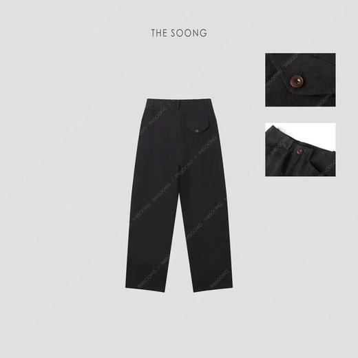 【不退不换】THESOONG |"慵懒随性"100%天然亚麻凉感透气垂感直筒休闲裤HWKZ3565 商品图2
