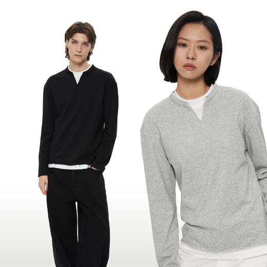 WassupHouse小v领假两件长袖T恤 商品图1