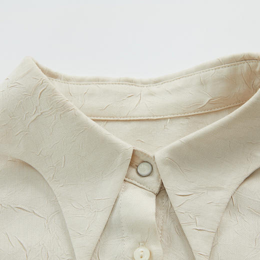 谜底中长款衬衫长袖女2024秋新品通勤风设计感宽松衬衣243MC1212 商品图3