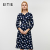 EITIE爱特爱收腰设计V领气质通勤印花连衣裙秋季新款7907629 商品缩略图0