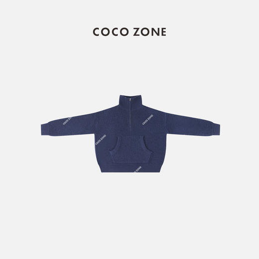 COCO ZONE 美式半拉链高领毛毛慵懒百搭卫衣 23C19989 商品图0