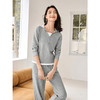 【年终特卖】熙世界休闲运动风套装女春秋灰色套头连帽针织卫衣阔腿裤两件套 商品缩略图1