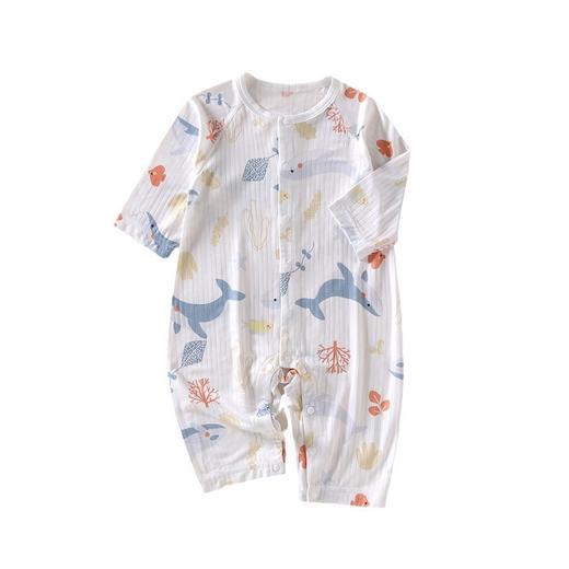 【夏季轻薄对开连体衣】2024婴幼儿爬服轻薄夏季新款韩版男宝宝薄款女长袖儿童连体衣哈衣 商品图4