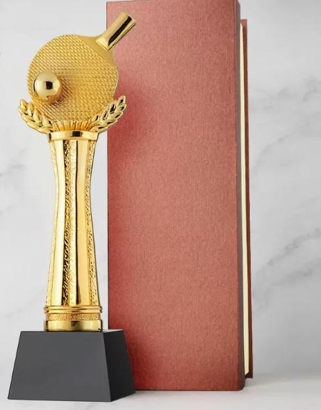 乒乓球奖杯定制创意金属水晶纪念品定做高档比赛冠军奖品制作刻字 商品图1