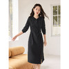 【开门红】熙世界黑色连帽卫衣连衣裙秋2025新款气质收腰显瘦休闲开叉裙子 商品缩略图0