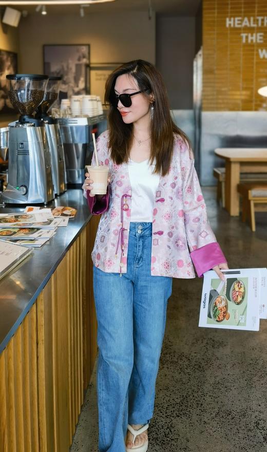 逸红颜明月优选 #国色天香,中国人自己的高定,41姆米真丝交织宋锦古风国潮上衣「真国色」 商品图5