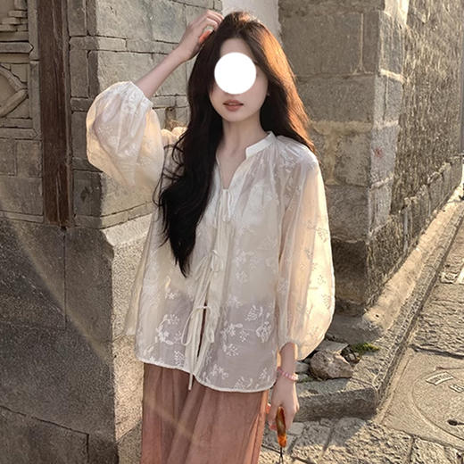 裁缝学苑AQ331国风系带衬衫灯笼袖圆领上衣+吊带纸样女装版型 商品图2