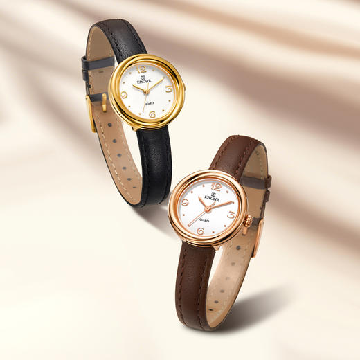 依波表EBOHR 大师系列小曲奇复古风浪漫不撞款进口石英机芯5182 商品图2