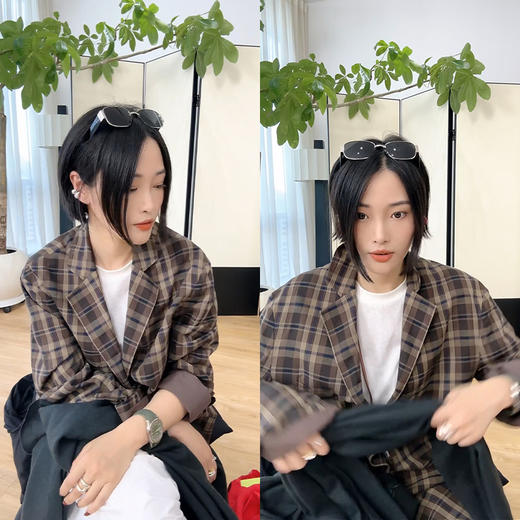 HIDEMI 限定色织格纹廓形极简设计感小男孩西装 商品图2