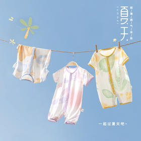 【轻软透气 自在舒适】婴儿薄款连体衣新生儿夏季服装a类短袖宝宝衣服莫代尔空调服婴幼