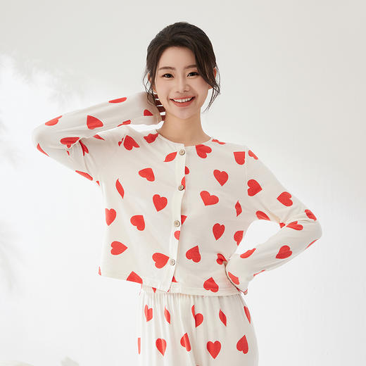 I'd爱帝小香风爱心印花云感轻柔文艺花纱家居套 商品图5