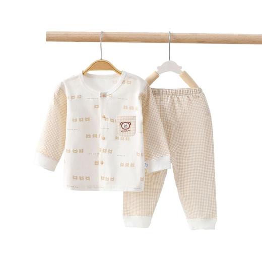 【格子熊宝宝立领分体套装】夏季分体套装婴儿衣服空调服a类无骨宝宝睡衣薄款长袖对开两件套 商品图4