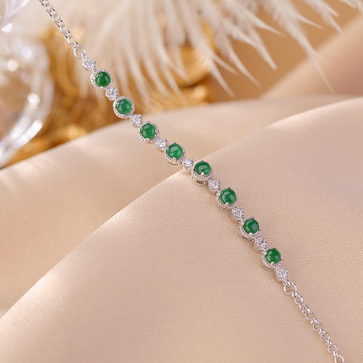 【光摇梦影】S925银翡翠八连珠手链【CW-SL11647】 商品图2