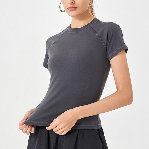 BWELL圆领长绒棉运动短袖T恤BWY7674T 商品图3