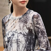 剩S 米思阳2026春季新款国风泼墨感网纱T恤轻薄透气长袖上衣女3578 商品缩略图4