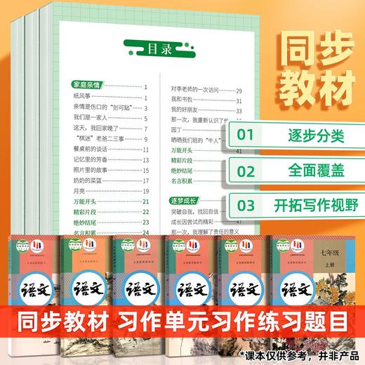 初中语文字帖高分作文字帖备战中考七八九年级写作素材积累描红本 商品图4