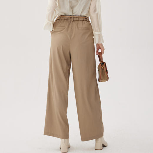 谜底阔腿裤女2024秋季新品通勤风优雅气质高腰宽松长裤243MK1100 商品图2