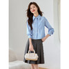 【专属特价】熙世界法式时尚蓝白条纹衬衫秋2025新款小个子宽松洋气别致上衣 商品缩略图1