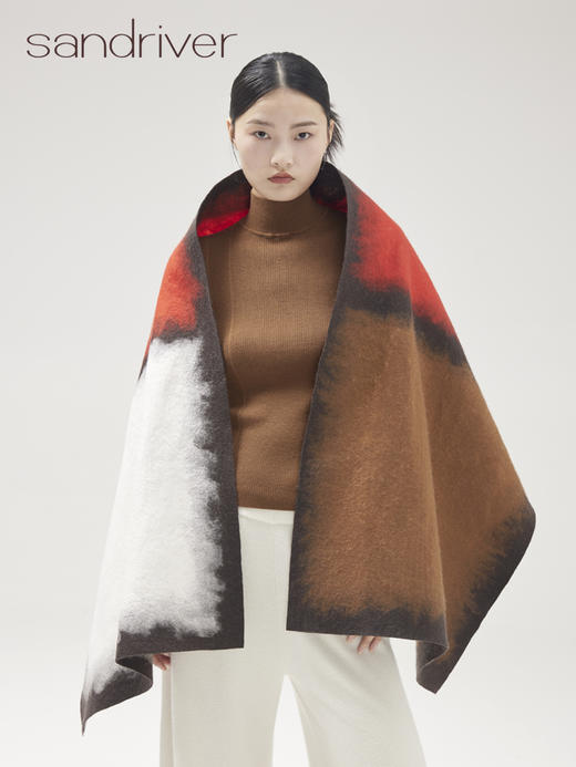 “致敬ROTHKO”真丝羊绒相拼手工毛毡围巾SJF96P718N 商品图0