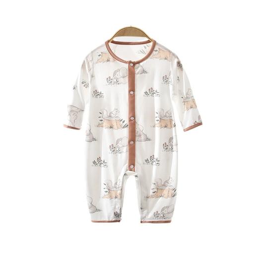 【莫代尔植物纤维 柔软呵护宝宝肌】婴儿薄款连体衣夏季衣服a类宝宝夏装新生儿莫代尔长袖空调服哈衣 商品图4