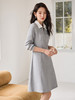 【年终特卖】熙世界灰色polo领连衣裙2025秋季新款中长款气质撞色翻领t恤裙 商品缩略图2