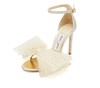 Jimmy Choo 周仰杰 女士蝴蝶结装饰一字带高跟鞋凉鞋 七夕礼物 象牙白色 AVELINE 100 BKO 商品缩略图0