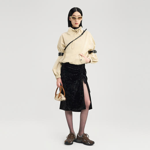 [捡漏价]lost in echo2024秋季新款设计师品牌复古侧开衩丝绒半身裙短裙女 商品图4