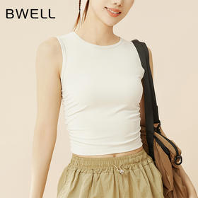 BWELL侧边褶皱螺纹运动背心BWY7673