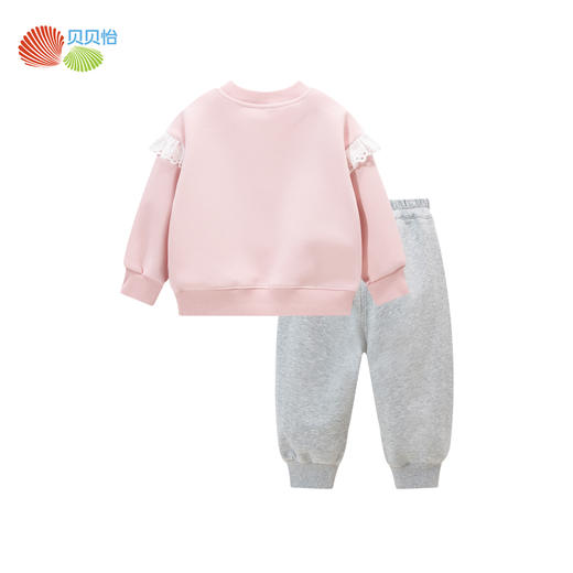 贝贝怡童装女童套装两件套2024秋季新款套头卫衣儿童洋气休闲长裤ZB3DT071 商品图5