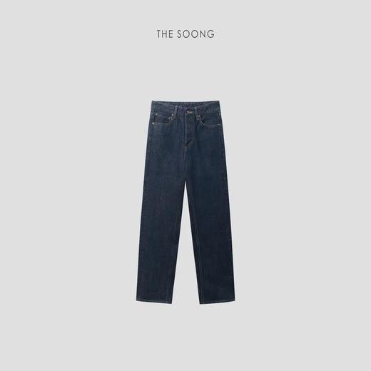 THESOONG|赤耳牛仔“排扣中高腰无弹水洗怀旧蓝宽松牛仔裤HBNZ3297 商品图5