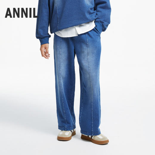 男女童元气靛蓝潮牛仔单裤新款安奈儿童装实体店同款AM436552 商品图0