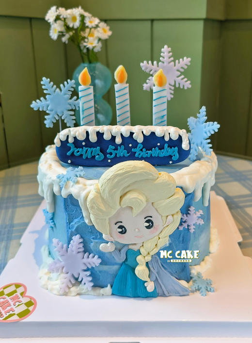 冰雪奇缘爱莎公主手绘蛋糕 商品图1