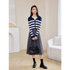 【69元福袋，不支持退换】熙世界2025秋季新款假两件条纹针织衫长袖时尚羊毛混纺绞花上衣 商品缩略图2