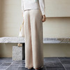 玳莎醋酸缎面宽松直筒裤女秋季新款垂感小个子半松紧腰休闲裤  EC36303 商品缩略图3