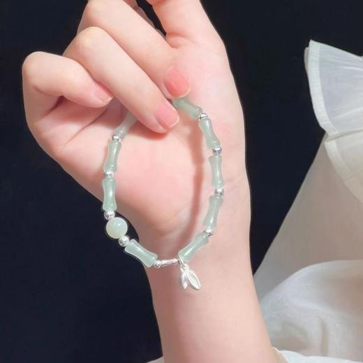 中式竹节手链竹叶ins吊坠小众设计古风手串个性时尚闺蜜饰品学生首饰送同学礼物手链 商品图3